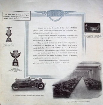 Mathis Automobiles Modelprogram 1913 Carbrochure  (0631)